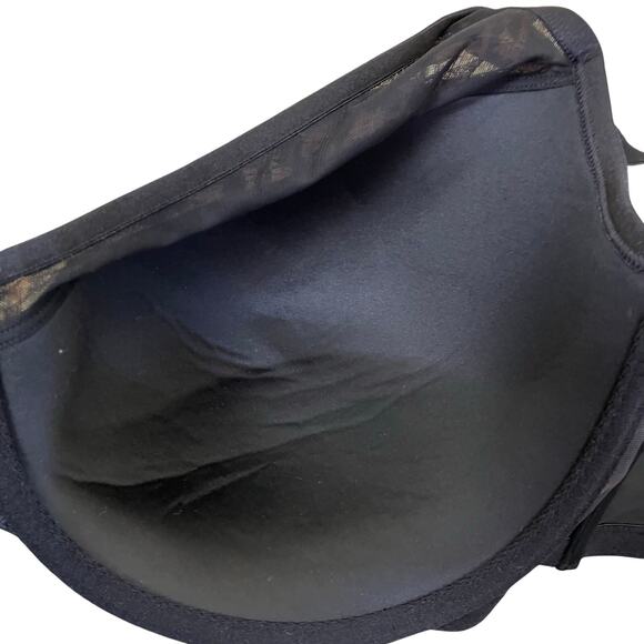 Curvy Couture NWT 40H Sheer Mesh Plunge T-Shirt Bra in Designer Leopard Print - Picture 9 of 16